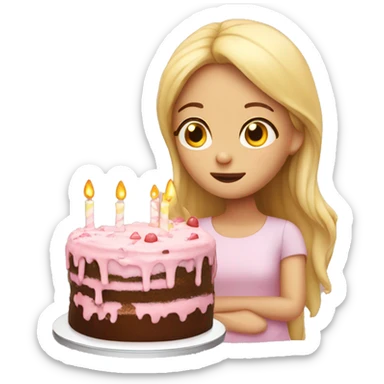 Girl dreaming about cake sticker