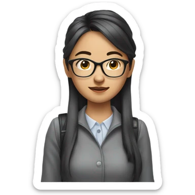 female quant who is nerdy and asian who could also be a tiktok influencer sticker