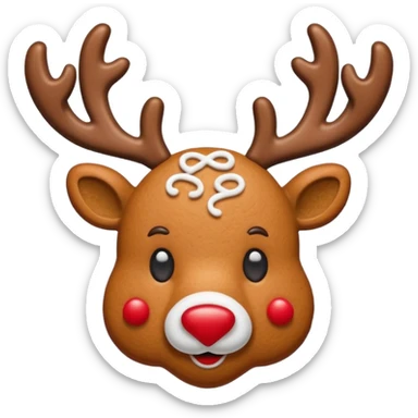 gingerbread cookie in reindeer head shape sticker