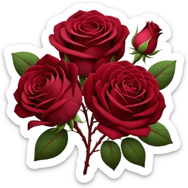 Burgundy rose bouquet  sticker