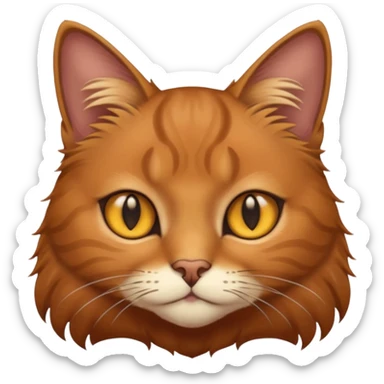 Brown cat with golden eyes  sticker