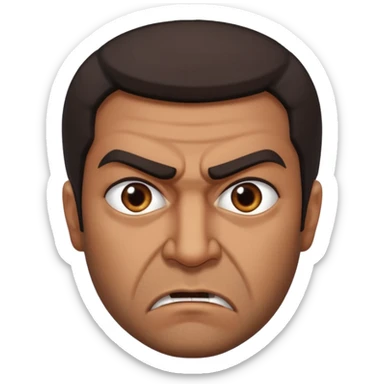 in profile, angry Iranian sticker