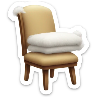 Chair balanced on pillow sticker