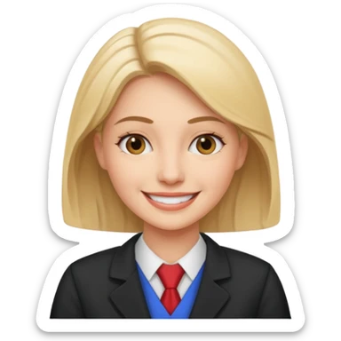 female lawyer helping a person sticker