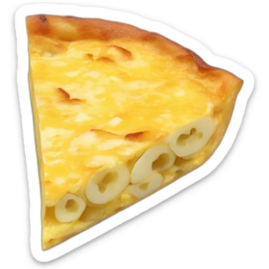 spanish round potato omelette from a top persective and missing a cuña but make it more emoji like sticker
