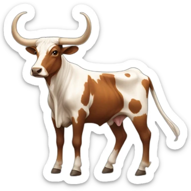 lONGHORN, FULL BODY, EXTREMELY LONG HORNS THAT SWOOP DOWN, BRINDLE COLOR, 3/4 PROFILE sticker
