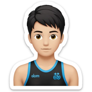 Un personnage qui a les cheveux noirs dans le côté et qui porte un maillot de l’om sticker