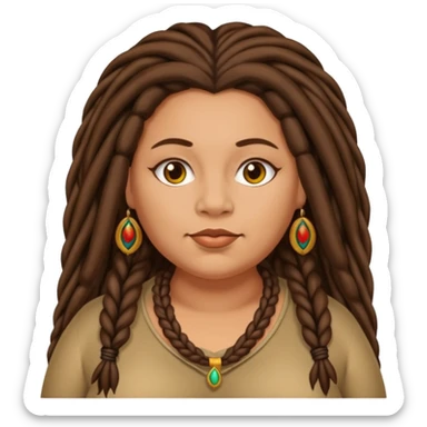 very fat beautiful rich brunette dreadlocked woman sticker