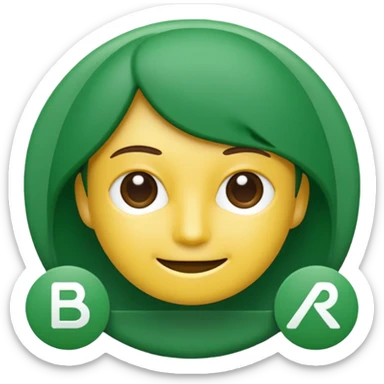 WhatsApp-style emoji representing SBR SDN BHD with bold, simple shapes, friendly and professional vibe, company initials 'SBR' in modern rounded font, green color palette similar to WhatsApp branding, no extra text, clean and easily recognizable at small size sticker