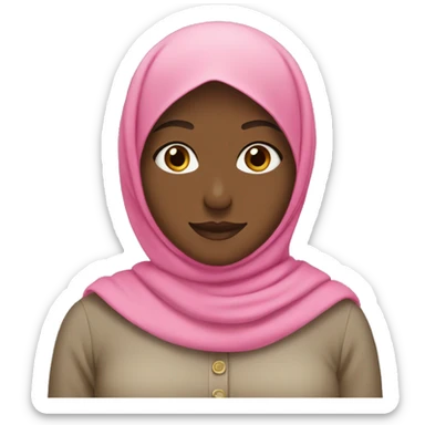 Brown hijabi with pink hijab sticker