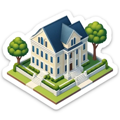 Mansion exterior isometric sticker