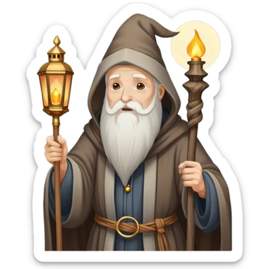 Tarot Card with the hermit on it sticker