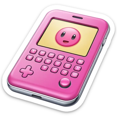 Tamagotchi ios app skeuomorphic, pink, details sticker