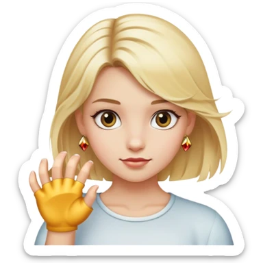 Girl with blonde hair in claw clip sticker