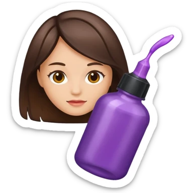Bottle of brunette Hair dye sticker