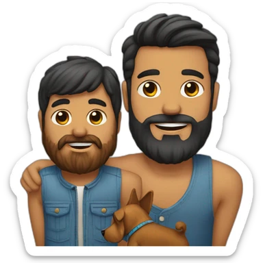 Two-beard-latín-Men-with-a-Yorkie-dog sticker