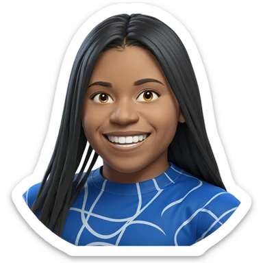 smiling boy with long hair sticker