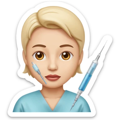 plastic surgery emoji with scalpel and syringe sticker