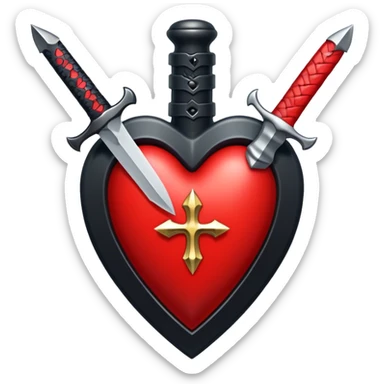 black heart with a ted dagger  sticker