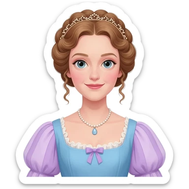 a bridgerton inspired emjoi featuring the classic powder blue and lilac bridgerton colours sticker