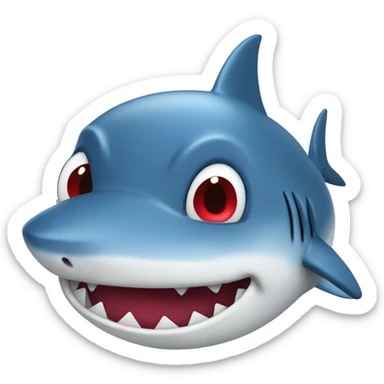shark wiht redhat and blue eyes sticker