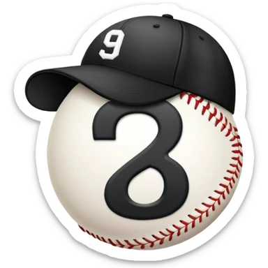 black cap with number “9” on it sticker