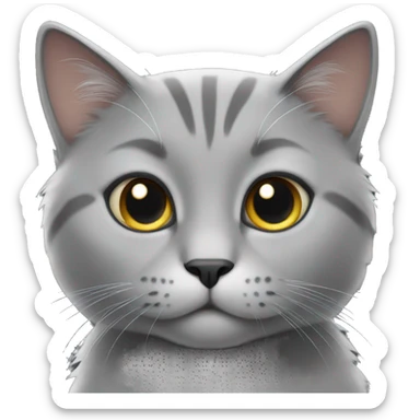 Cute gray cat sticker