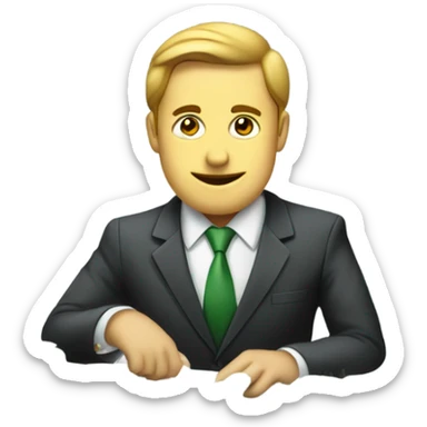 Banker counting money  sticker