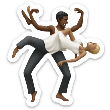 White couple dancing sticker