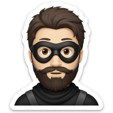  portrait of robber with scruffy beard with mask sticker