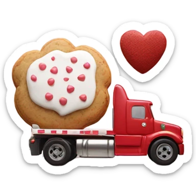 cookie heart with semi truck sticker