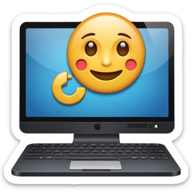 crear un emoji, que sea para proyeectos tanto empresarial como redes sociales, quiero un ordenador y una camara en la misma imagen sticker