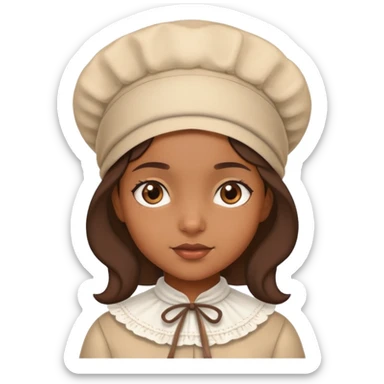 Brown girl wearing a bonnet  sticker
