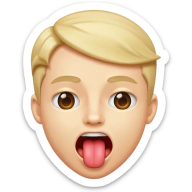 A shaking head emoji with tounge out sticker