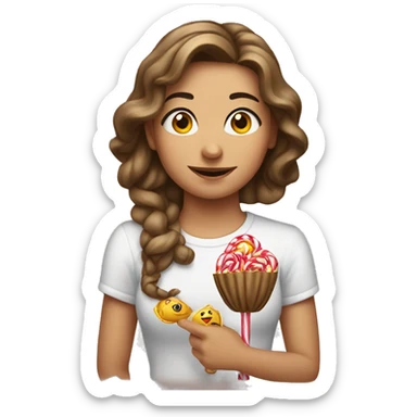 a giriş with candy in her handa sticker