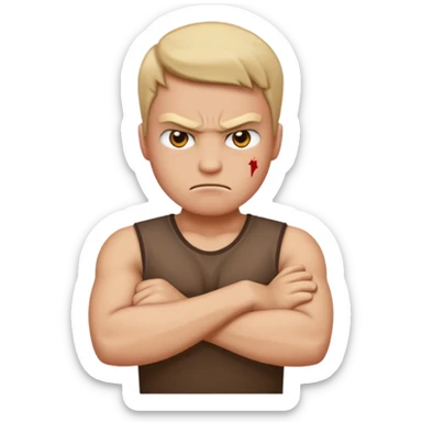 Arms crossed mad emoji sticker