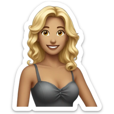Pretty woman alluring smile sticker