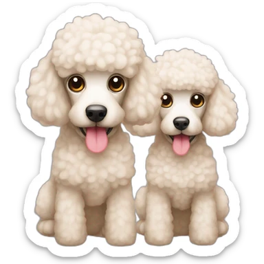 2 poodles sticker