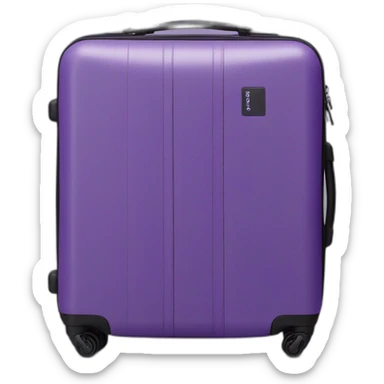essential cabin luggage purple sticker