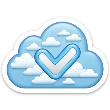 Cloudy blue checkmark  sticker