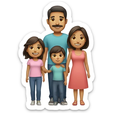 Hispanic Family of 4 with 2 moms sticker