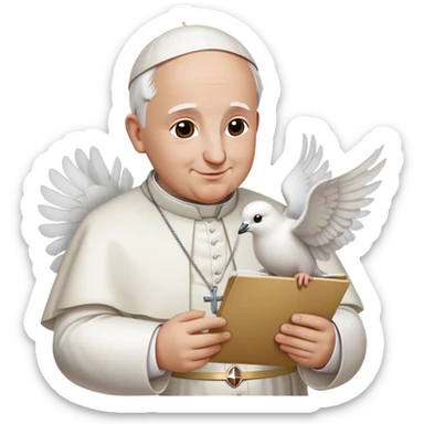 Dove with letter pope sticker