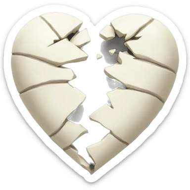 broken heart ivory  sticker