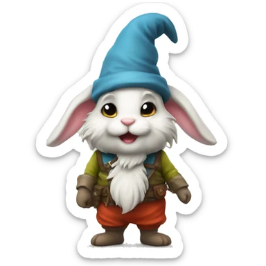 cute bunny gnome sticker