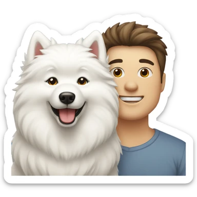 samoyed and couple sticker