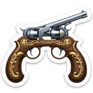 2 flintlock pistols crossed to make an x sticker