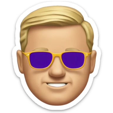 LSU football coach Brian Kelly but with a purple f sticker