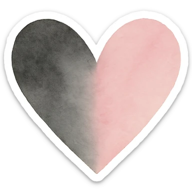 BLACKPINK-inspired object, black and pink colors, soft and artistic watercolor effect sticker