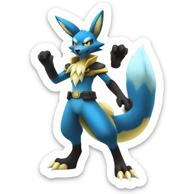 Lucario-Lombax-Zeraora full body sticker