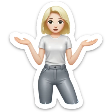 woman with wet pants sticker